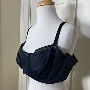 Parade Black Underwire Mesh Panel Dream Balconette Convertible Bra 42 DDD